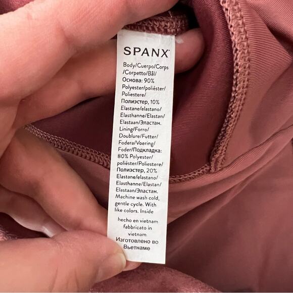 New Spanx faux suede leggings rich rose Pink women’s size S - Picture 7 of 7